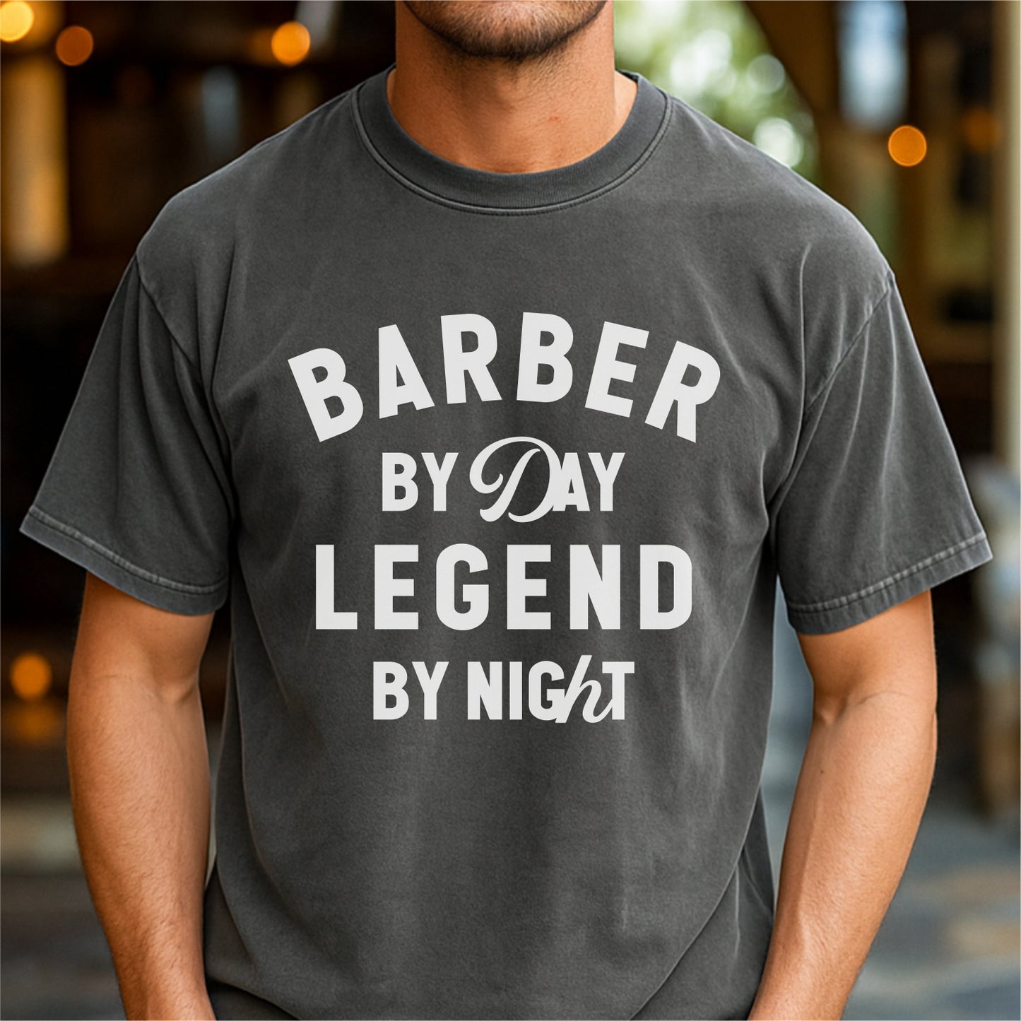 Barber By Day Legend By Night – Customizable unisex garment-dyed heavyweight t-shirt