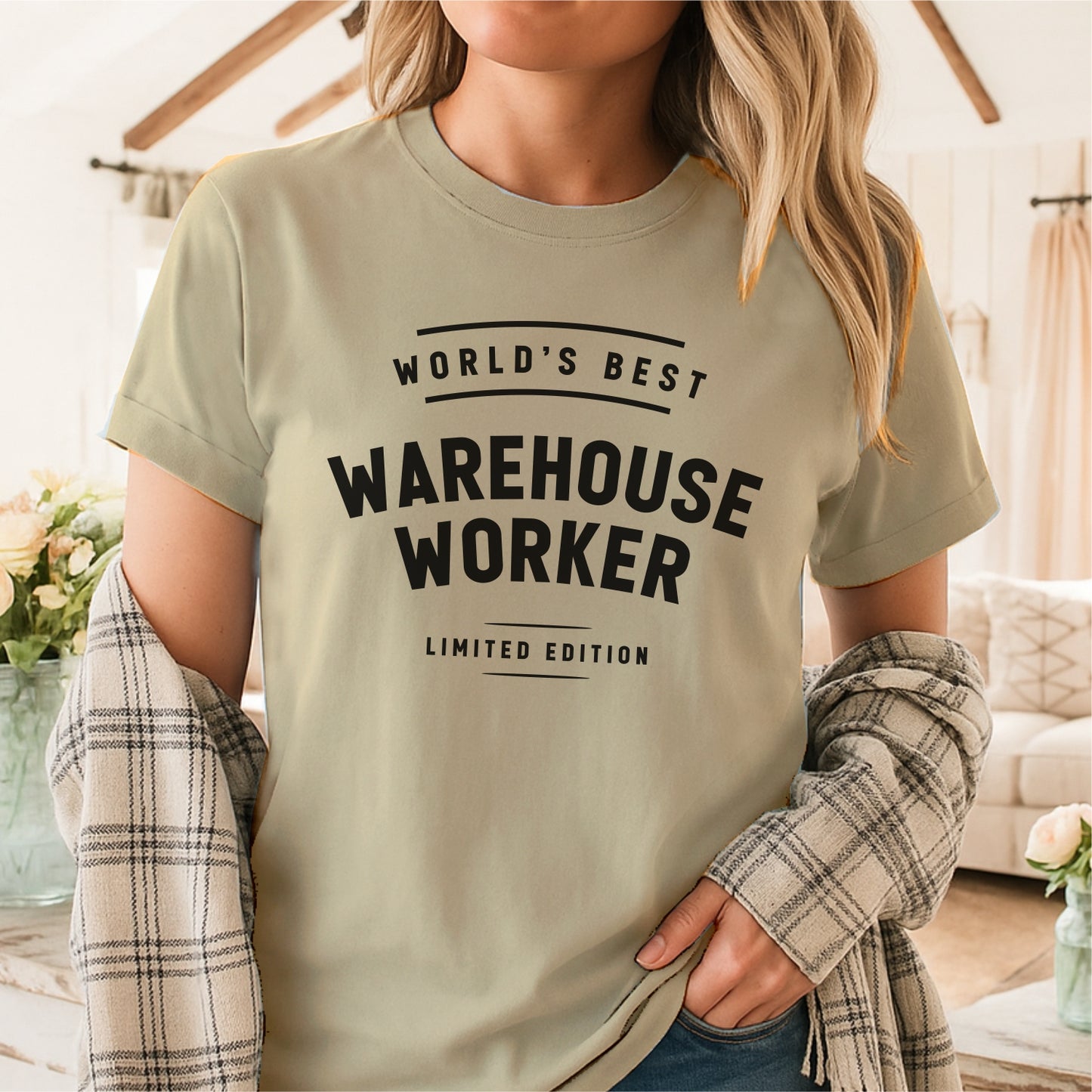 World's Best Warehouse Worker - Customizable unisex garment-dyed heavyweight t-shirt