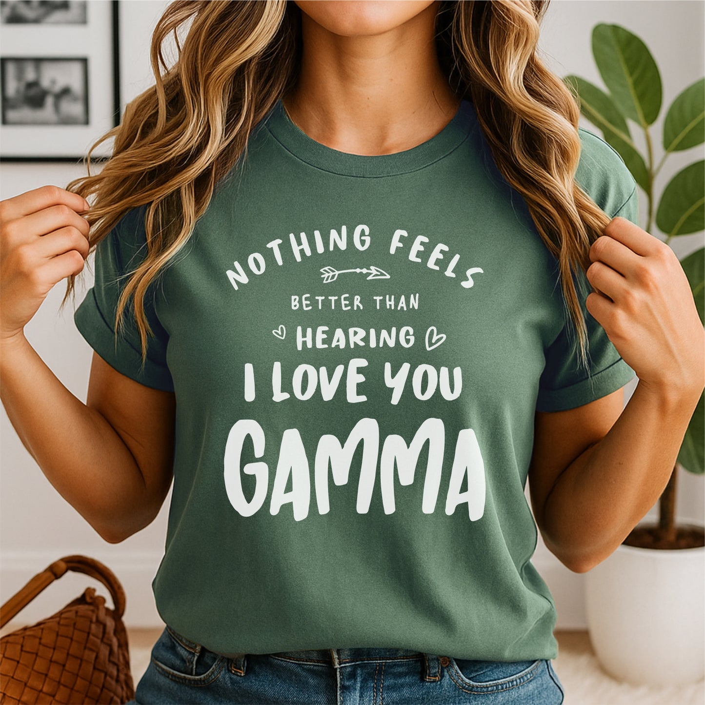 Nothing Feels Better Than Hearing I Love You Gama customizable Unisex garment-dyed heavyweight t-shirt