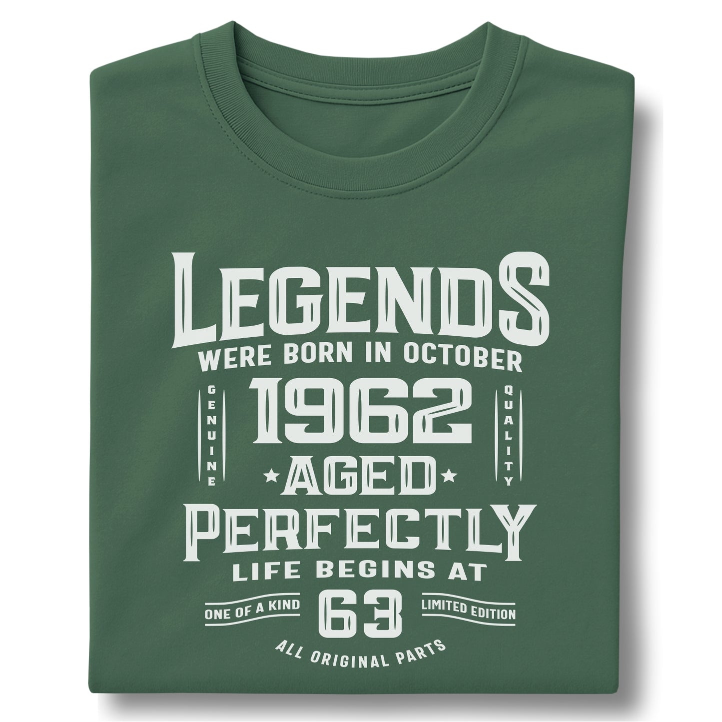 Legends Born in October 1962 Age 63 - Customizable Unisex garment-dyed heavyweight t-shirt