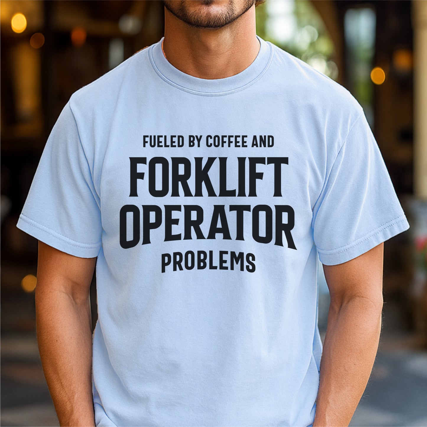 Fueled by Coffee and Forklift Operator – Customizable unisex garment-dyed heavyweight t-shirt