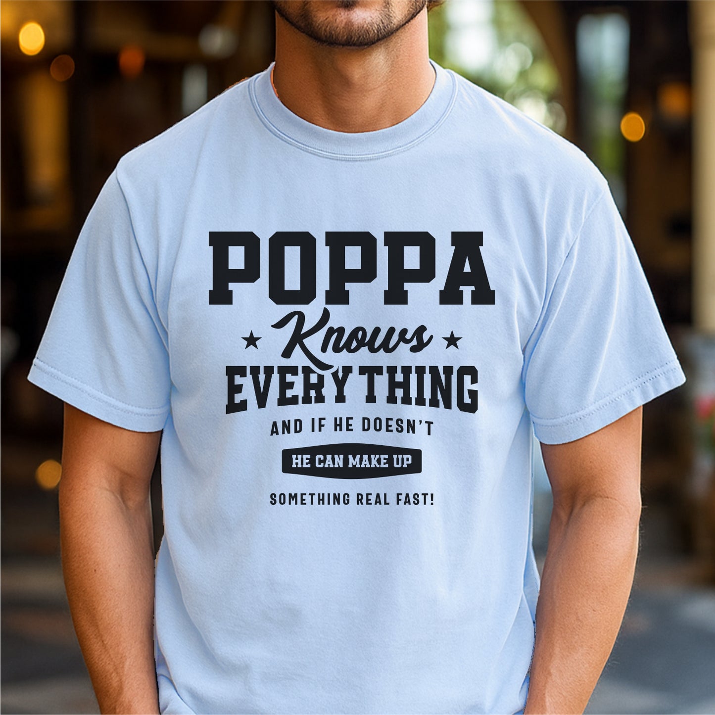 Poppa Knows Everything (Almost) – Customizable Unisex garment-dyed heavyweight t-shirt