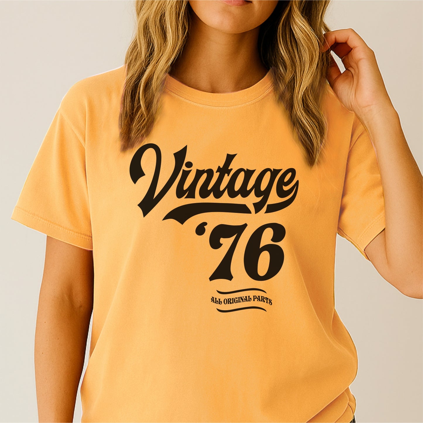 Vintage 1976 All Original Parts - Customizable Unisex garment-dyed heavyweight t-shirt