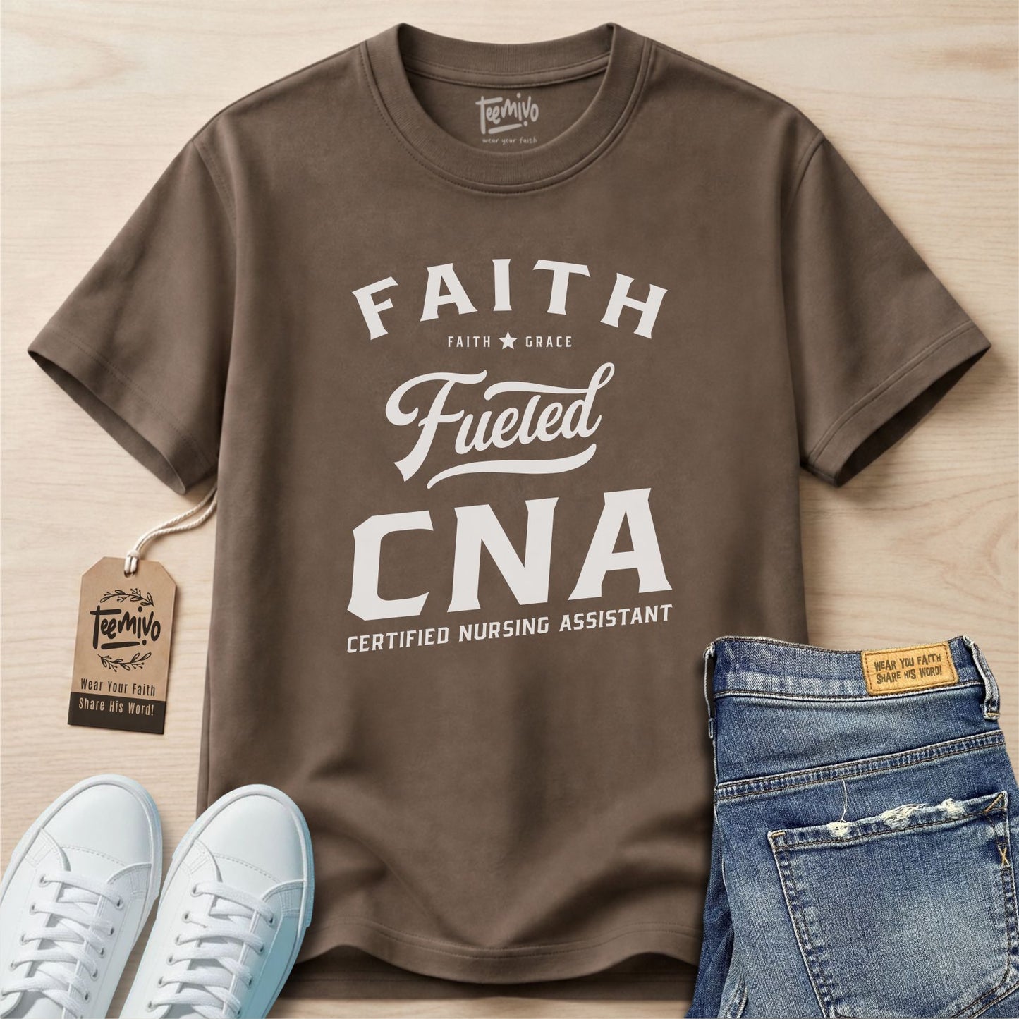 Faith Fueled CNA | Faith in Work | Nurse T-shirt