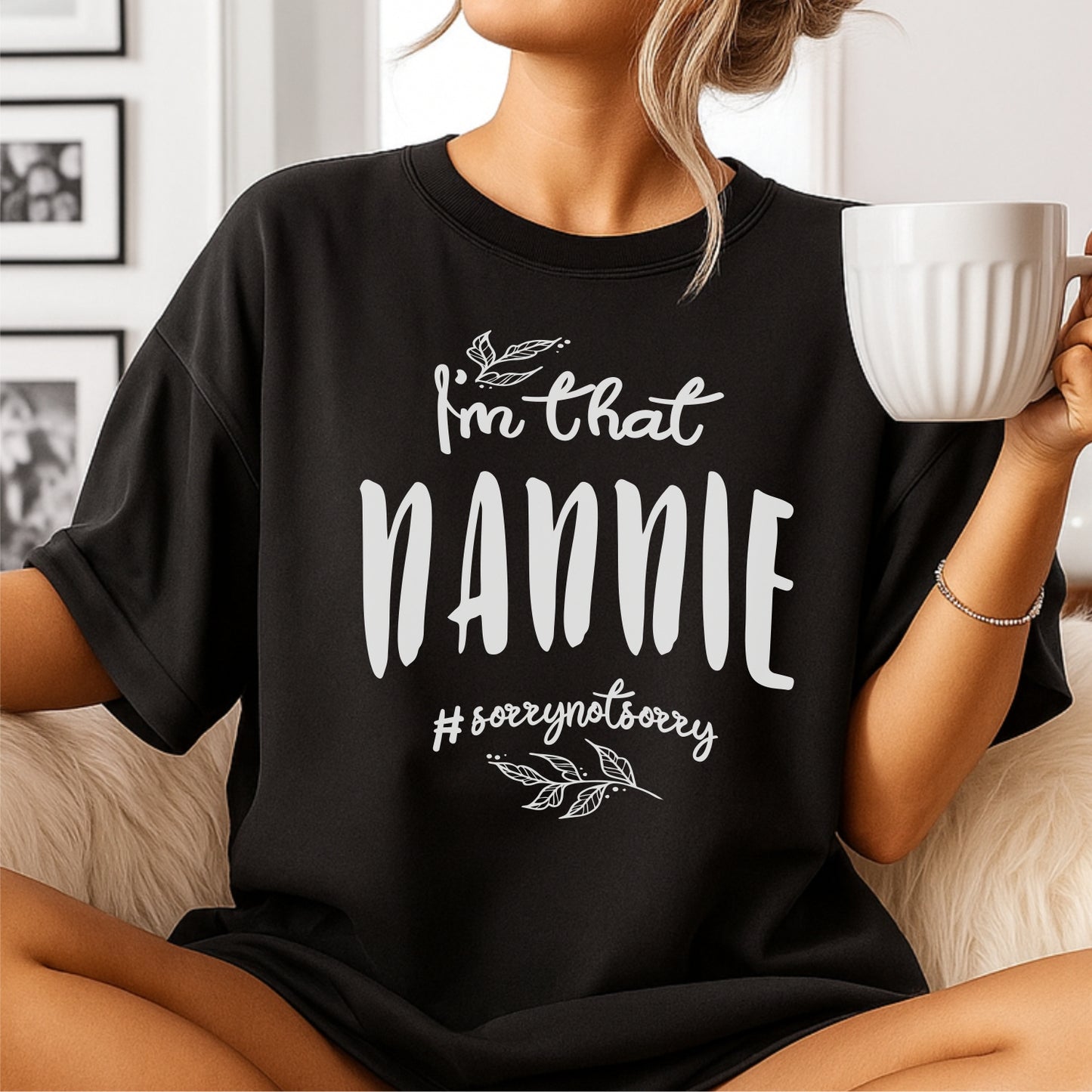 I'm That Nannie - #sorrynotsorry customizable Unisex garment-dyed heavyweight t-shirt
