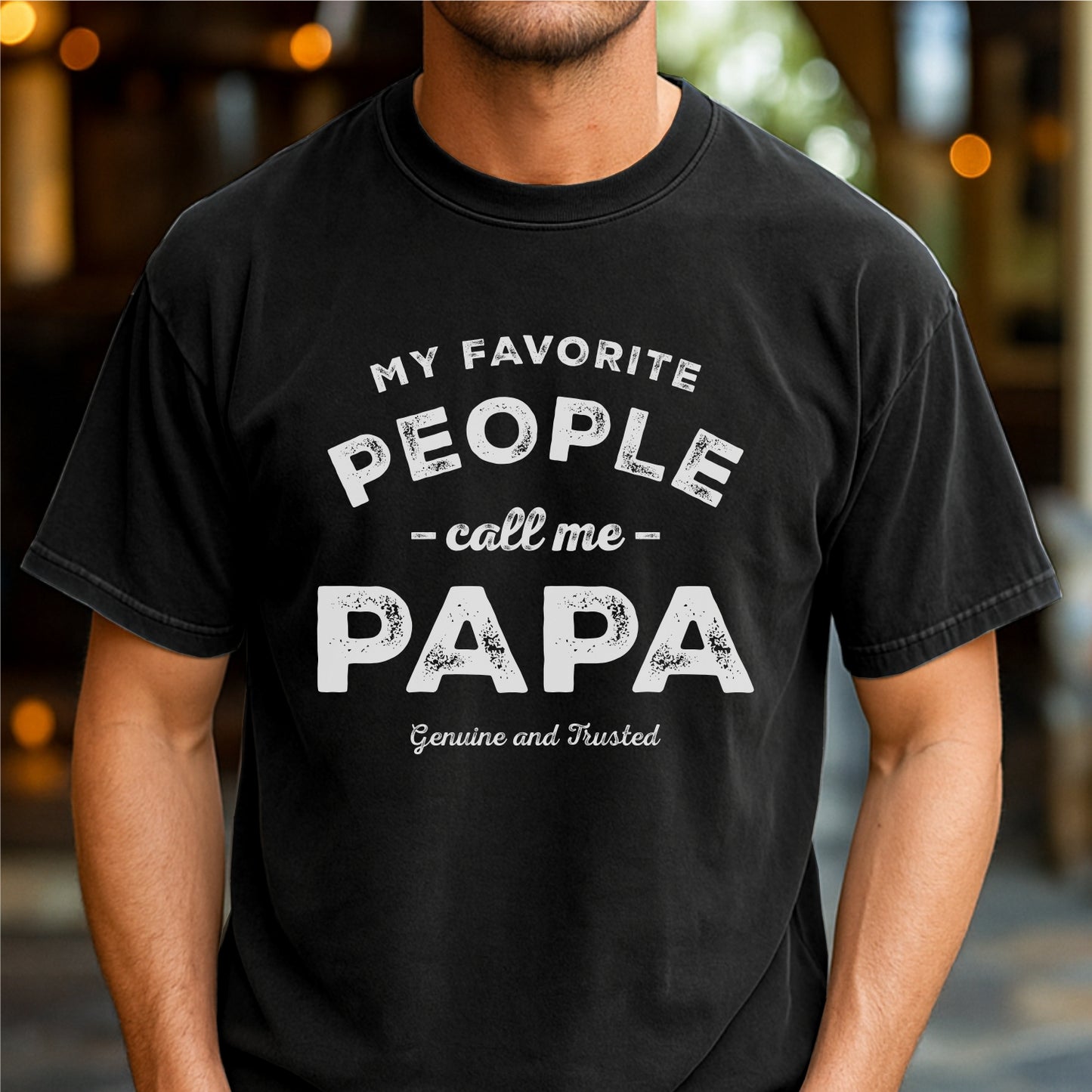 My Favorite People Call Me Papa - Customizable Unisex garment-dyed heavyweight t-shirt