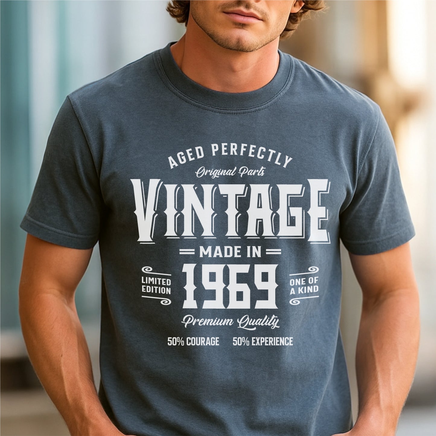 Vintage Made in 1969 - Customizable Unisex garment-dyed heavyweight t-shirt