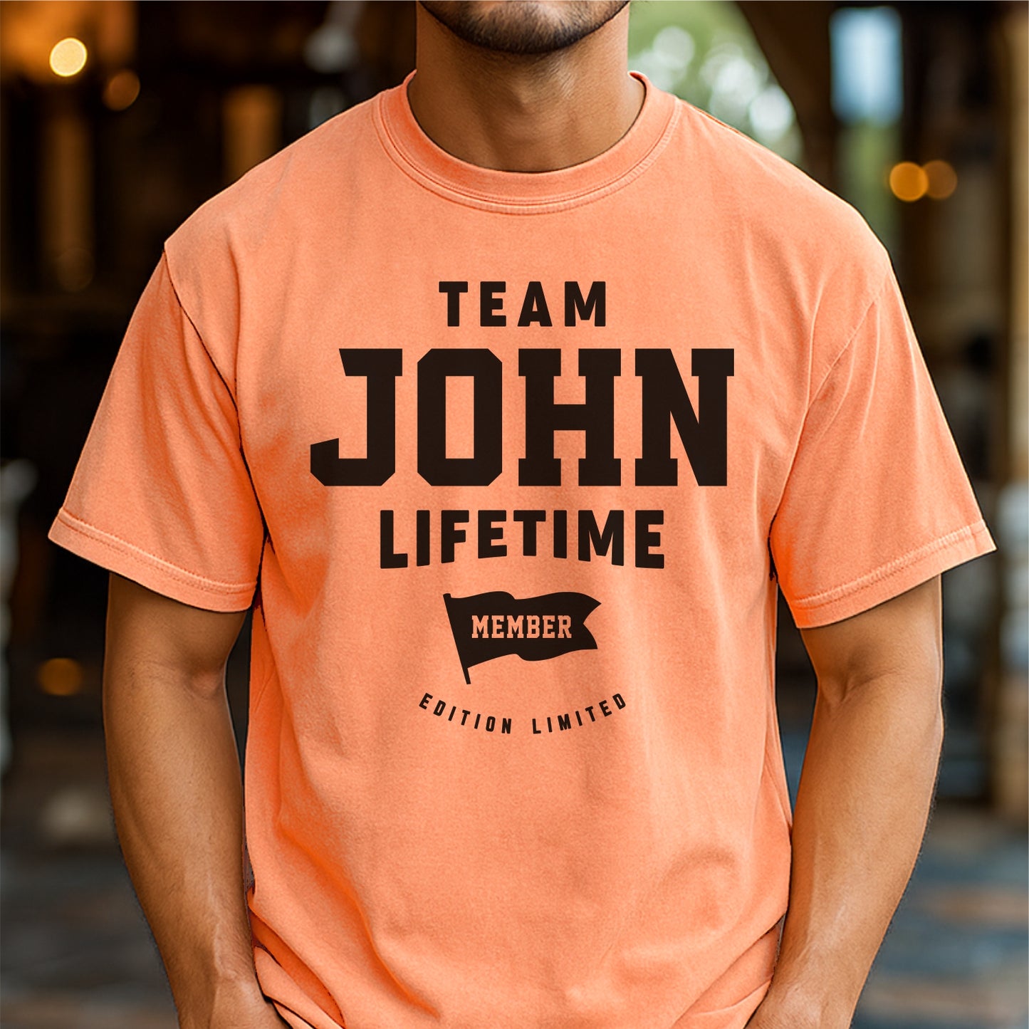 Team John Lifetime Member Customizable Unisex garment-dyed heavyweight t-shirt