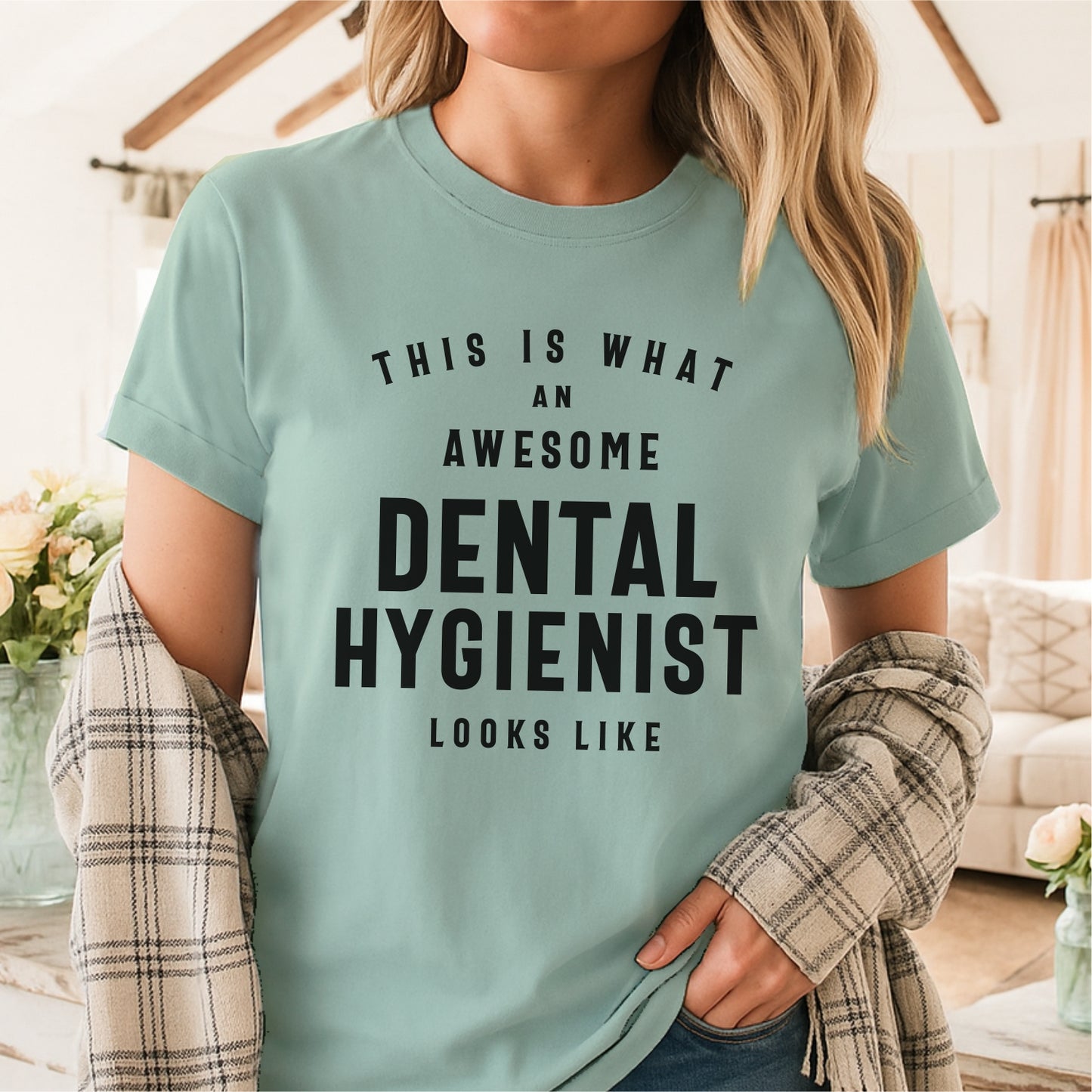 This Is What an Awesome Dental Hygienist Looks Like – Customizable unisex garment-dyed heavyweight t-shirt