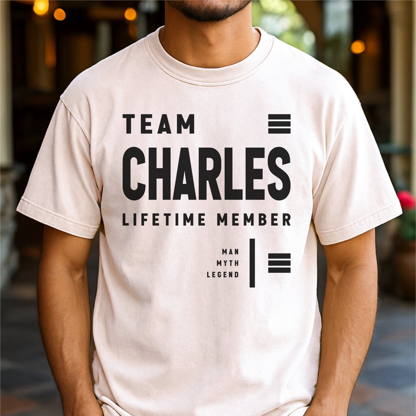 Team Charles Lifetime Member Customizable Unisex garment-dyed heavyweight t-shirt