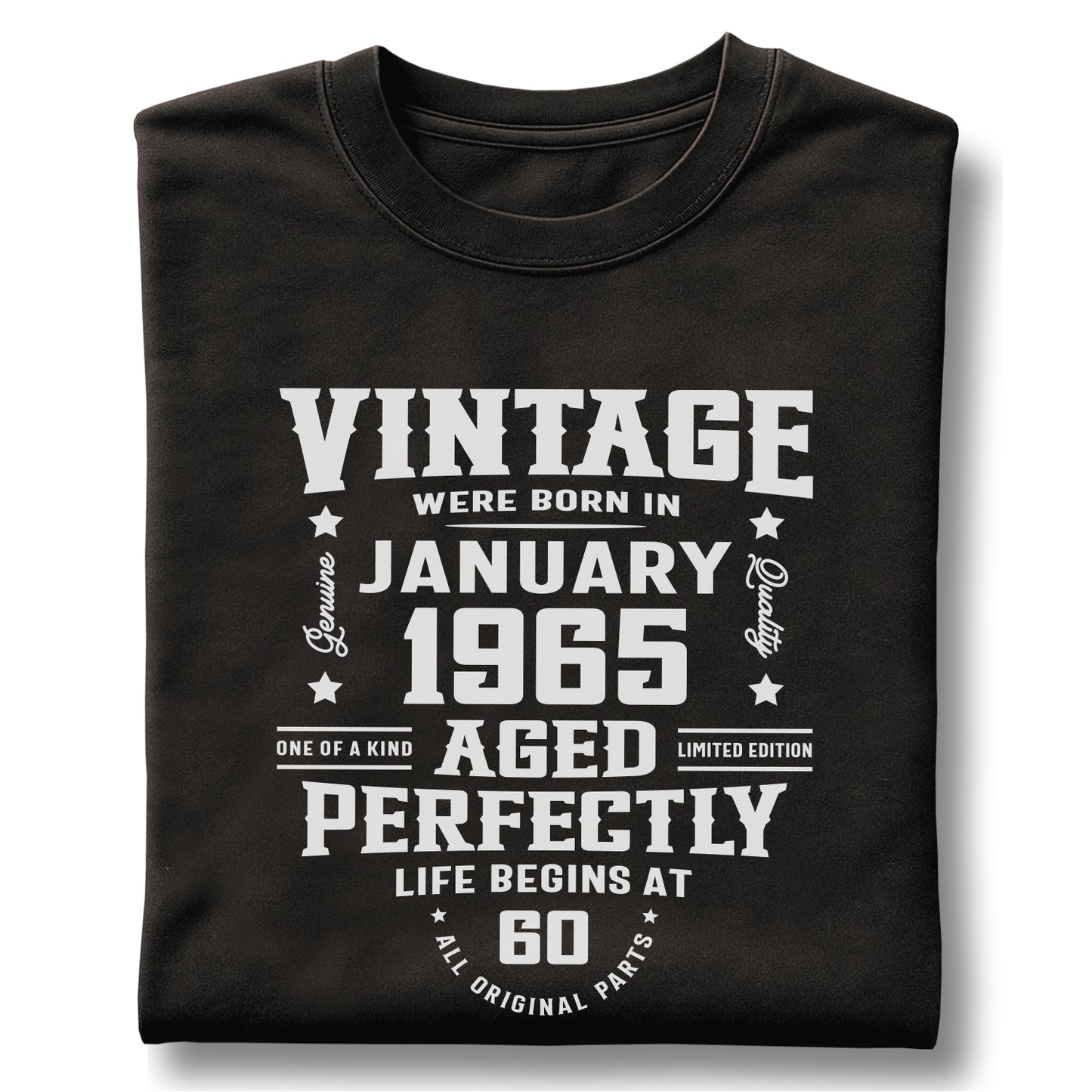 Legends Born in January 1965 Age 60 - Customizable Unisex garment-dyed heavyweight t-shirt