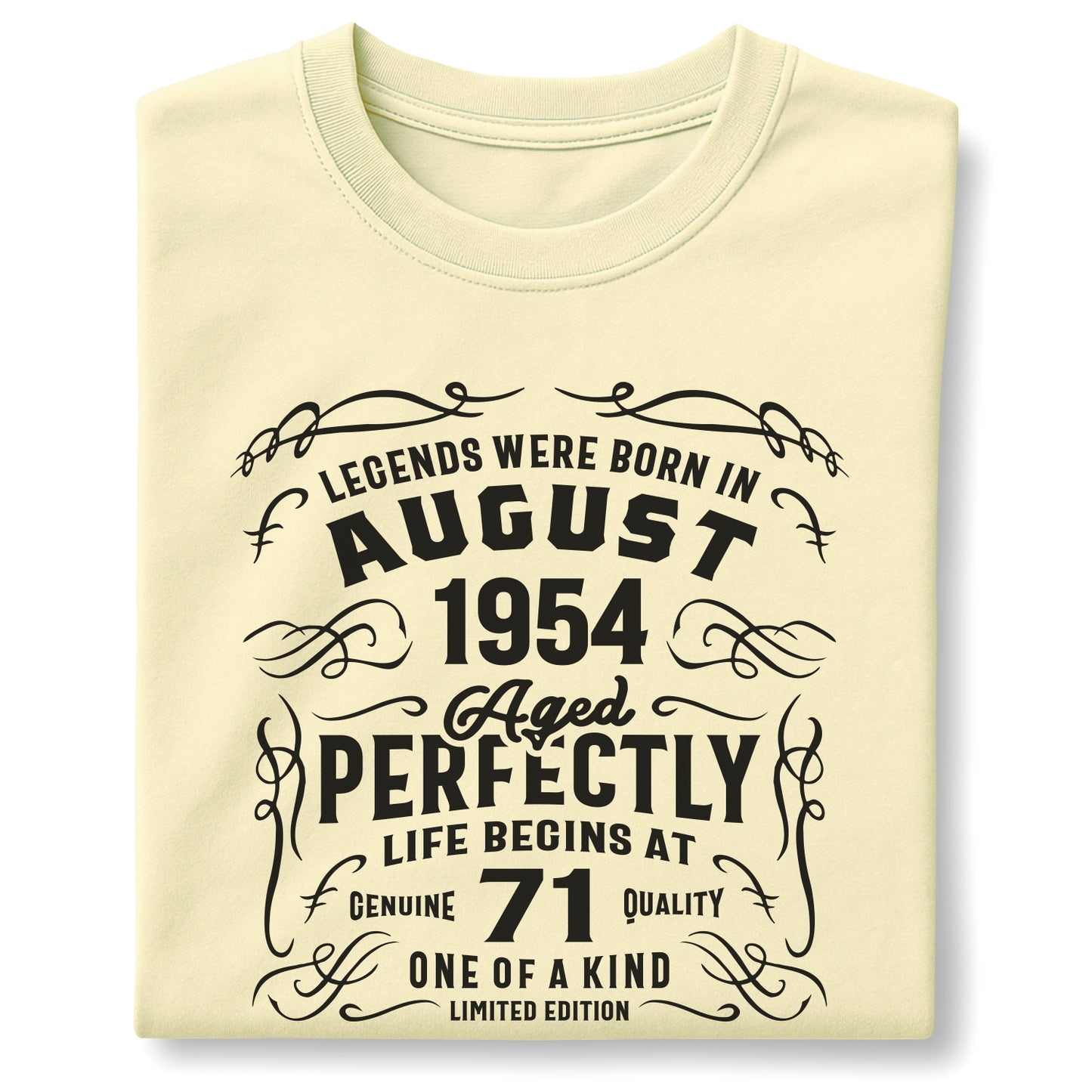 Legends Born in August 1954 Age 71 - Customizable Unisex garment-dyed heavyweight t-shirt