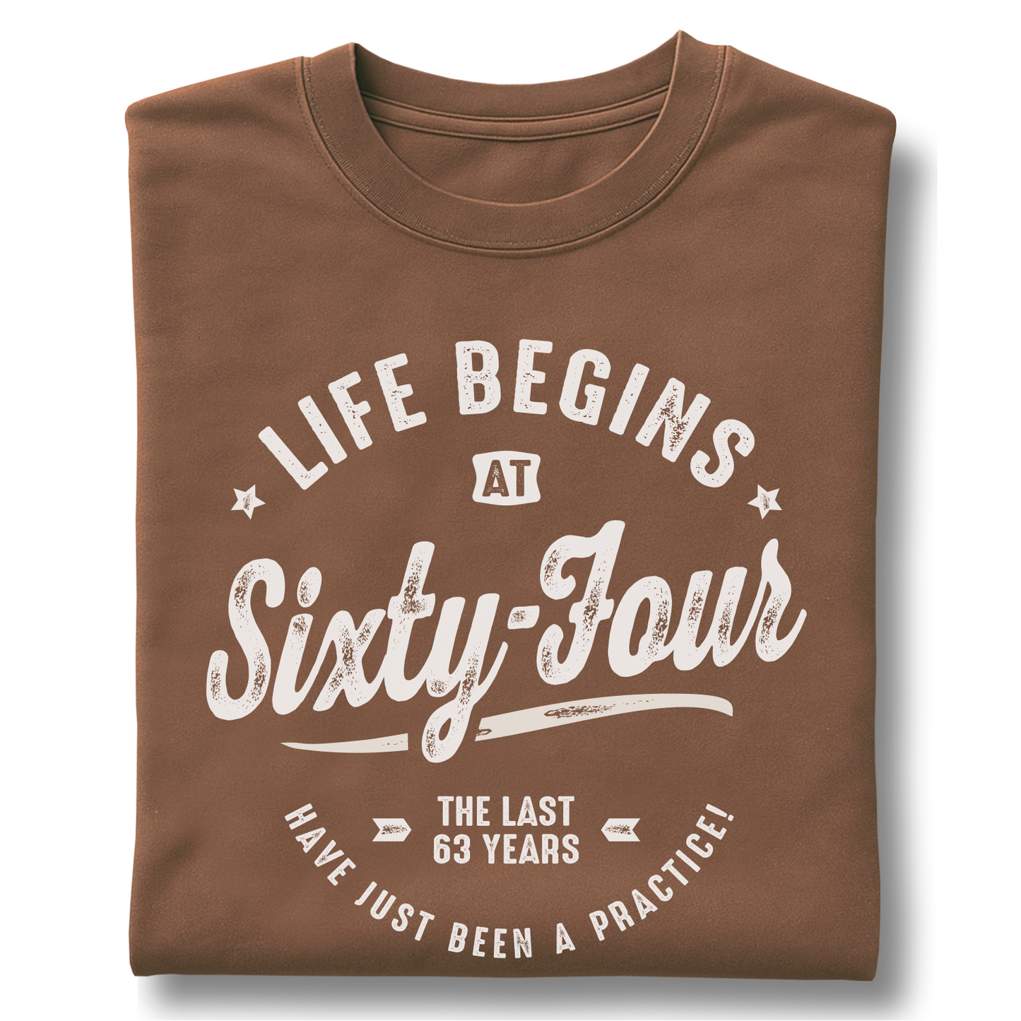 Life Begins at Sixty-Four - Customizable unisex garment-dyed heavyweight t-shirt
