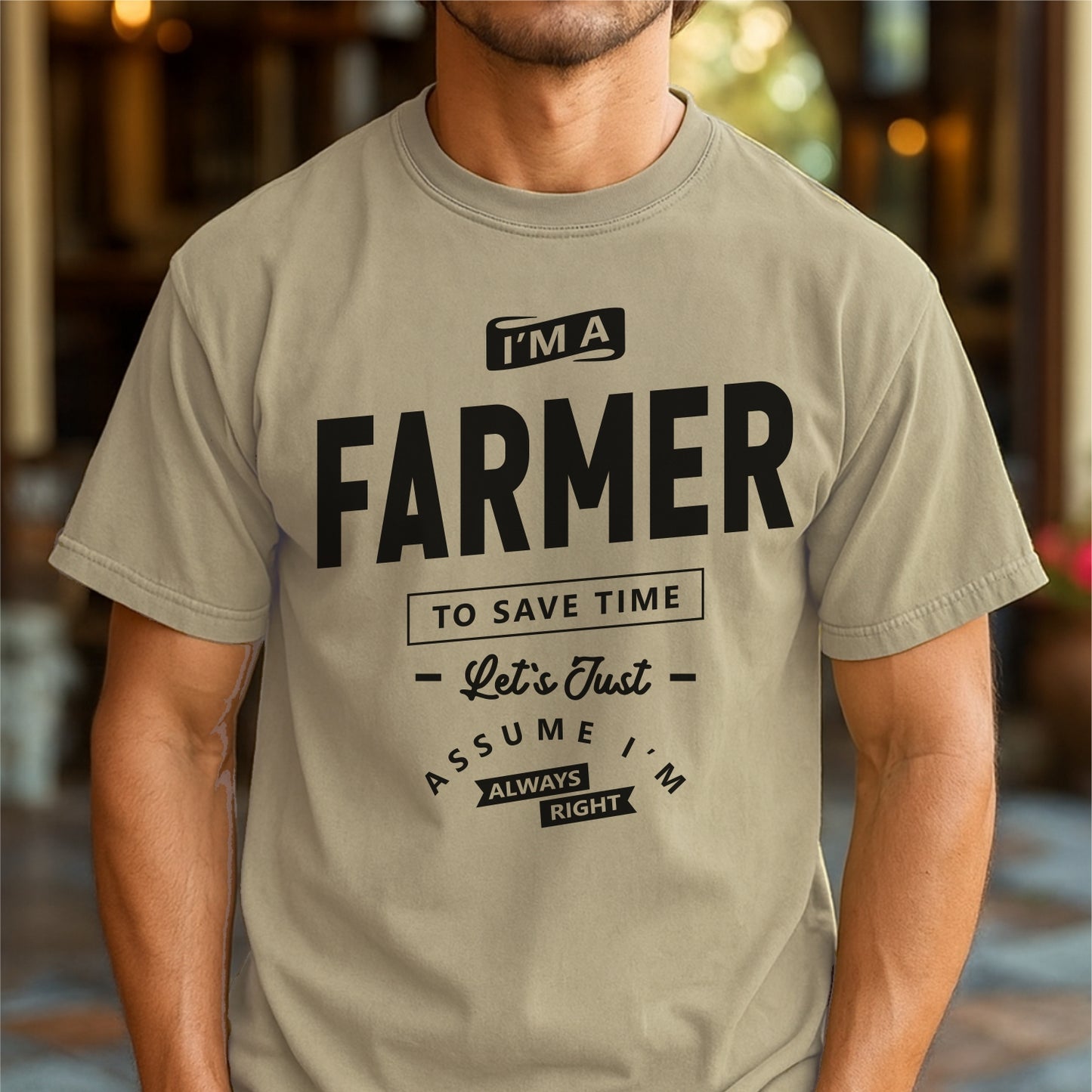 Funny Farmer Always Right Quote - Customizable unisex garment-dyed heavyweight t-shirt