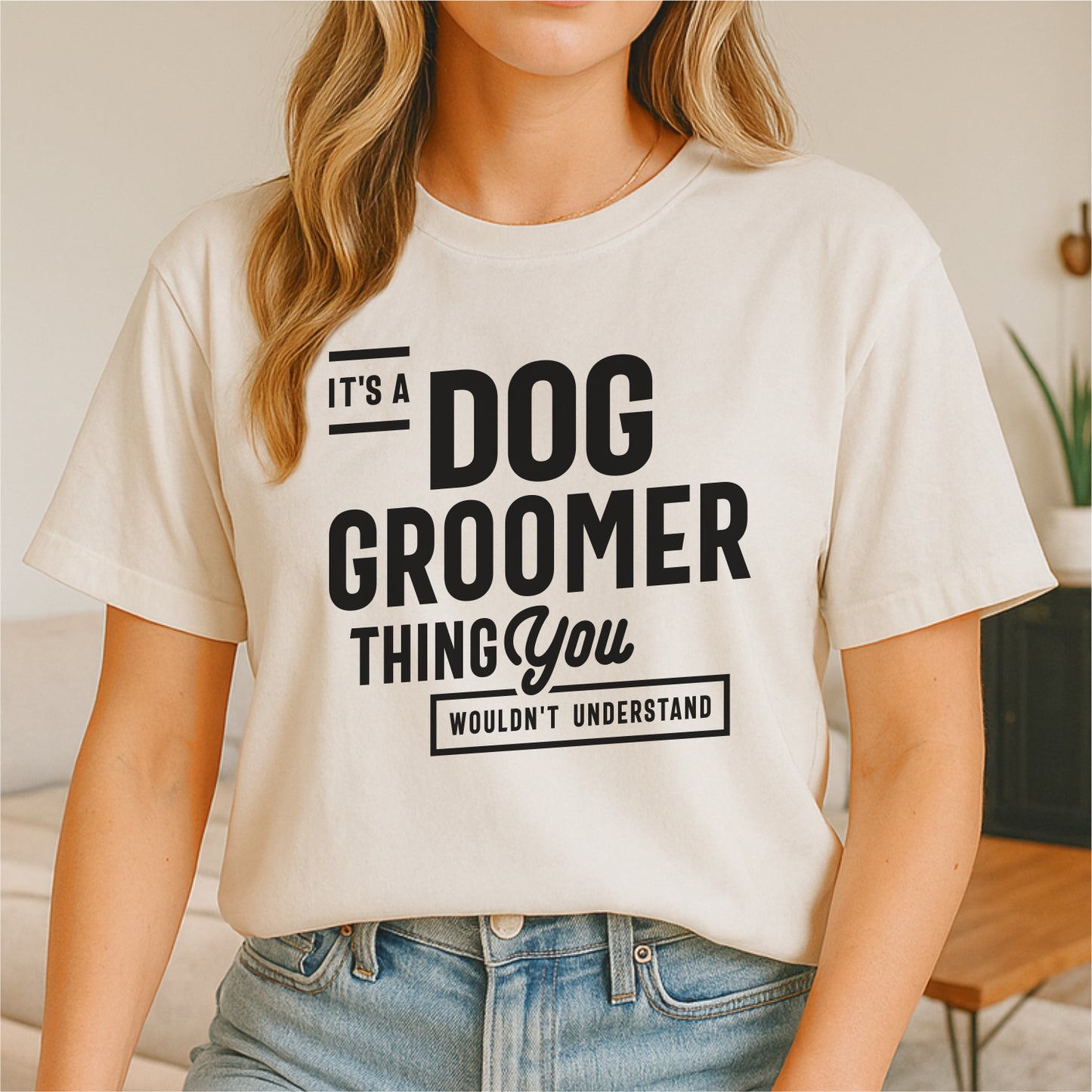Dog Groomer Funny Pet Care Quote - Customizable unisex garment-dyed heavyweight t-shirt
