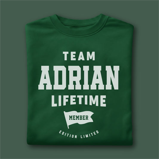 Custom Name - Team Adrian Lifetime Member unisex classic tee