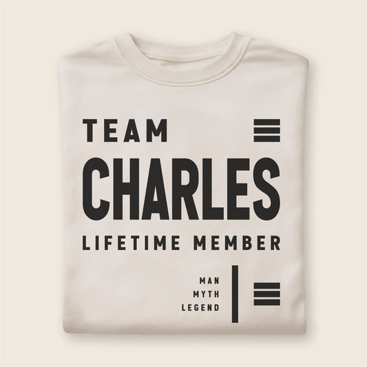 Custom Name - Team Charles Lifetime Member unisex classic tee