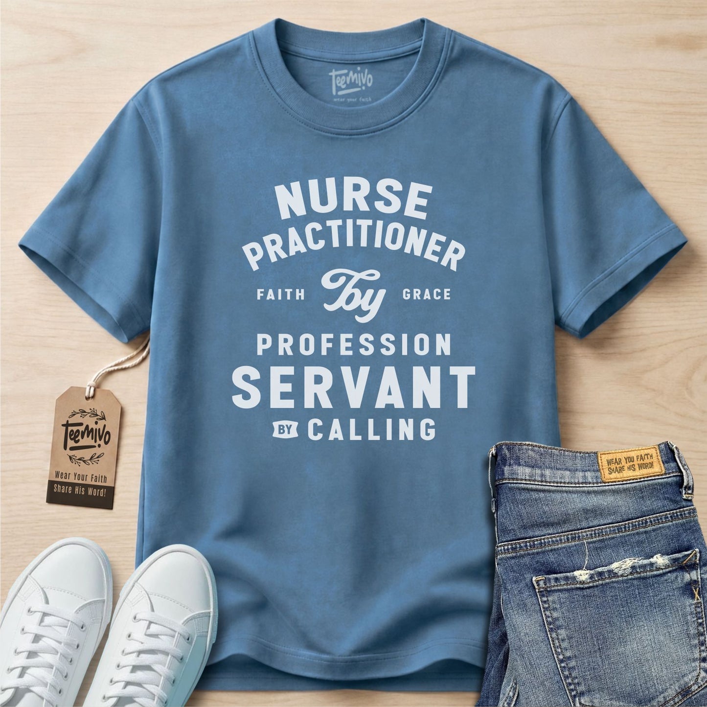 NP by profession servant by calling | Faith in Work | Nurse T-shirt