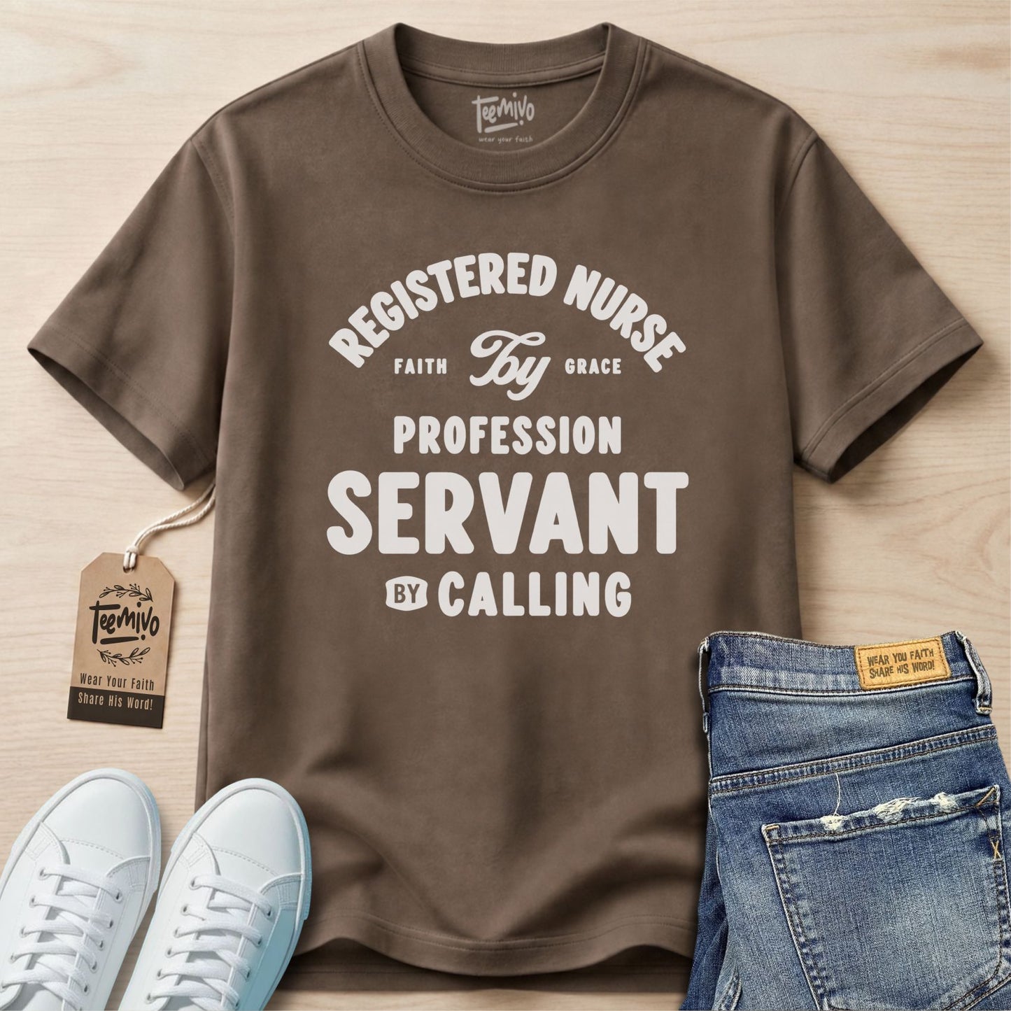 RN by profession servant by calling | Faith in Work | Nurse T-shirt