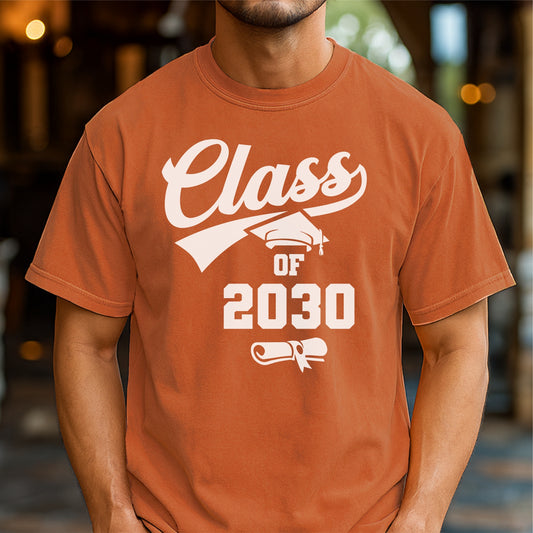 Class Of 2030 Graduation – Customizable Unisex garment-dyed heavyweight t-shirt