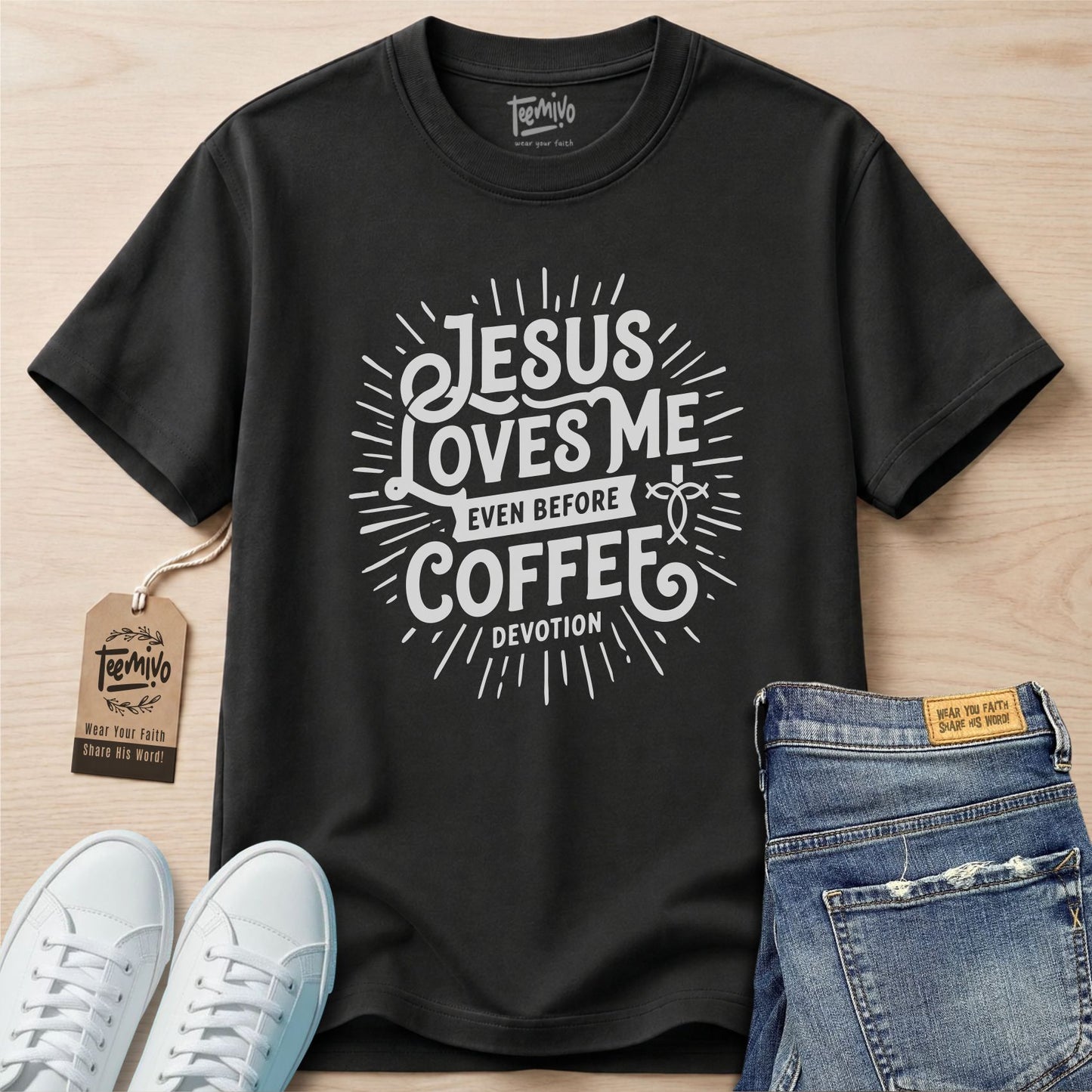 Jesus Loves Me Even Before Coffee T-Shirt