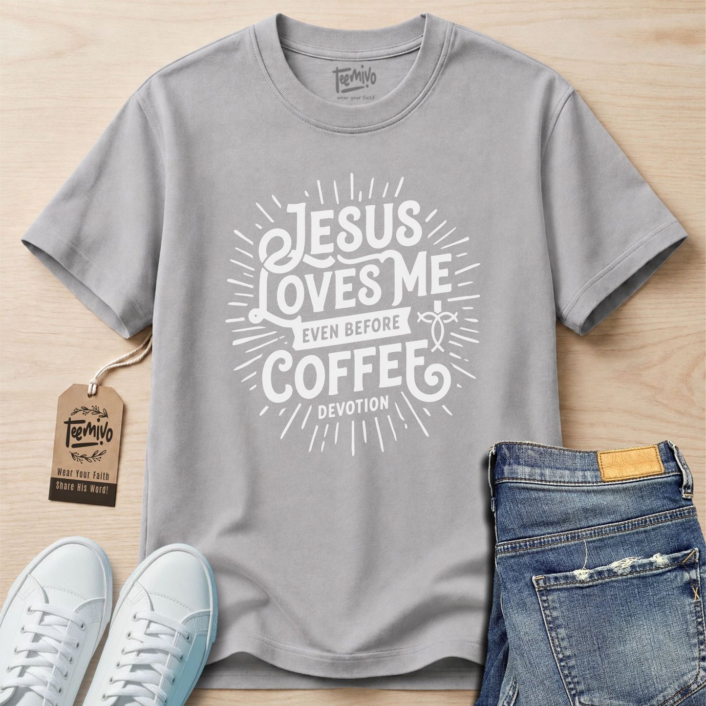 Jesus Loves Me Even Before Coffee T-Shirt