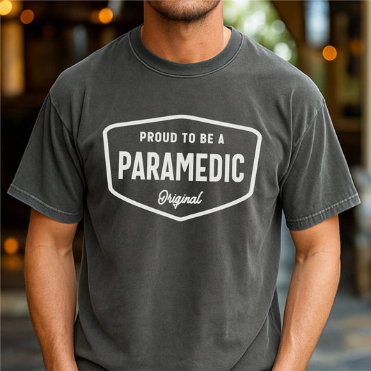 Proud to Be a Paramedic - Customizable unisex garment-dyed heavyweight t-shirt