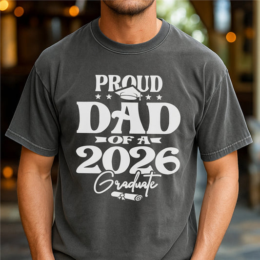 Proud Dad of a 2026 Graduate – Personalized Unisex garment-dyed heavyweight t-shirt