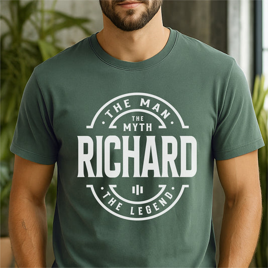 Richard The Man. The Myth. The Legend Customizable Unisex garment-dyed heavyweight t-shirt