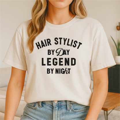 Hair Stylist by Day Legend by Night – Customizable unisex garment-dyed heavyweight t-shirt