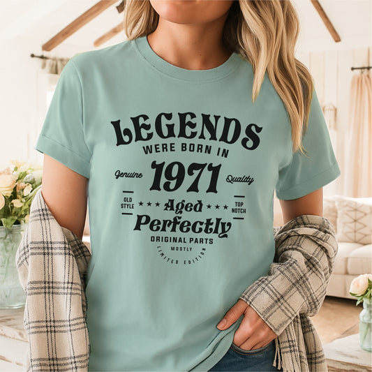 Legends Were Born in 1971 Aged Perfectly - Customizable Unisex garment-dyed heavyweight t-shirt