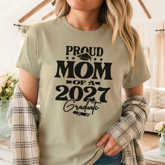Proud Mom of a 2027 Graduate – Custom Graduation Unisex garment-dyed heavyweight t-shirt