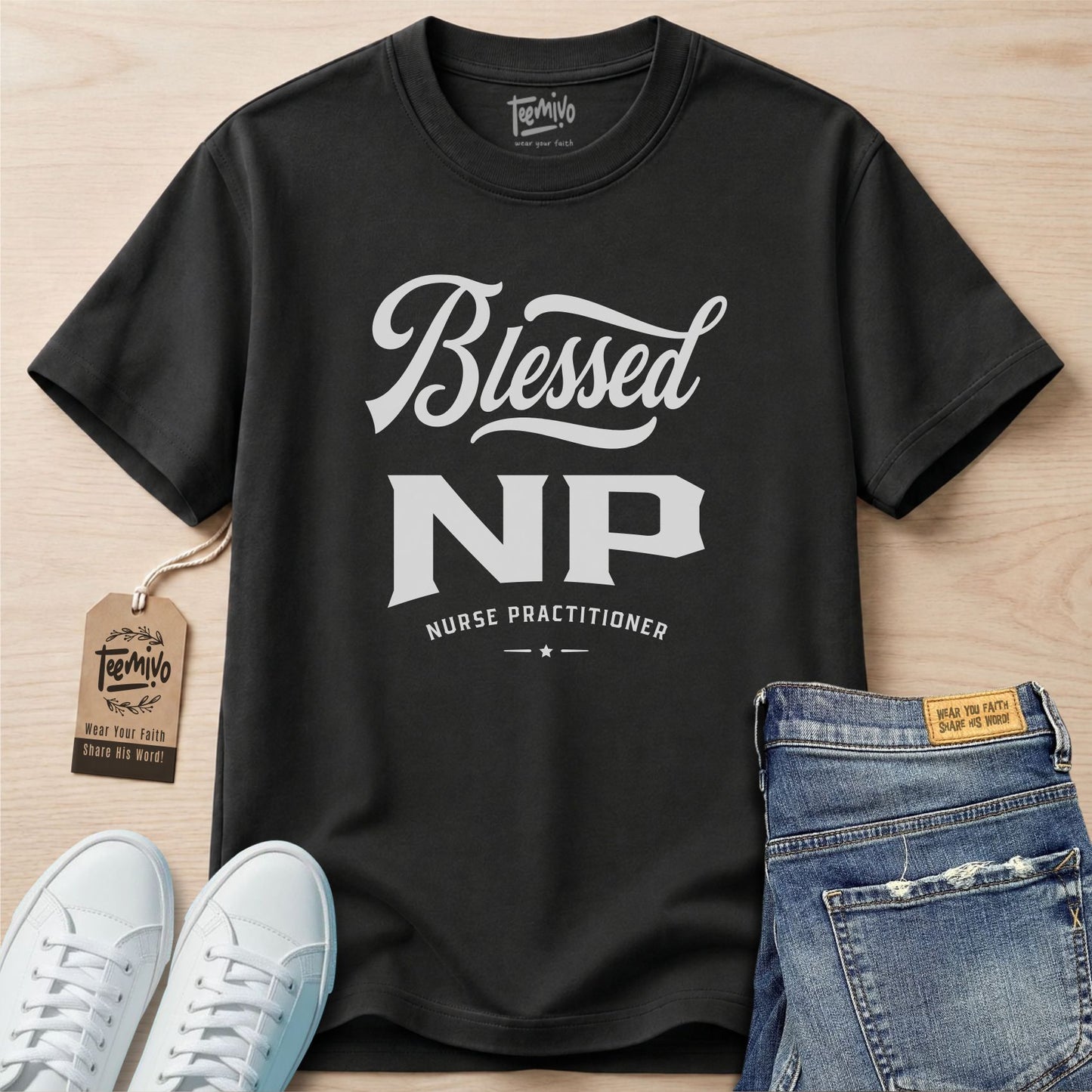 Blessed NP | Faith in Work | Nurse T-shirt