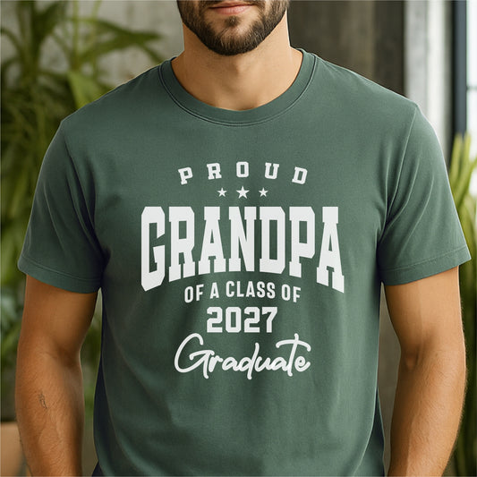 Proud Grandpa of a Class of 2027 Graduate – Personalized Unisex garment-dyed heavyweight t-shirt