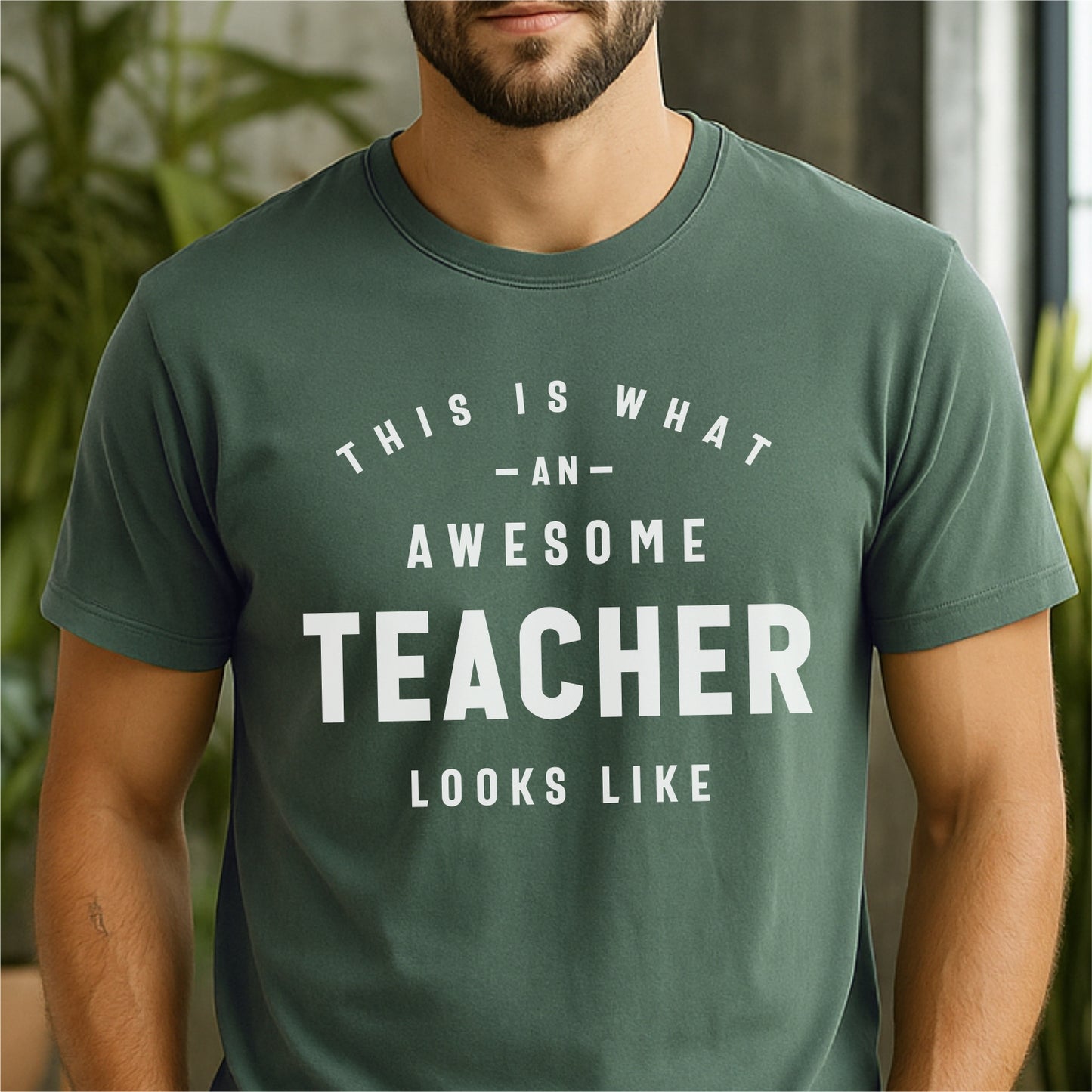 This Is What an Awesome Teacher Looks Like - Customizable unisex garment-dyed heavyweight t-shirt