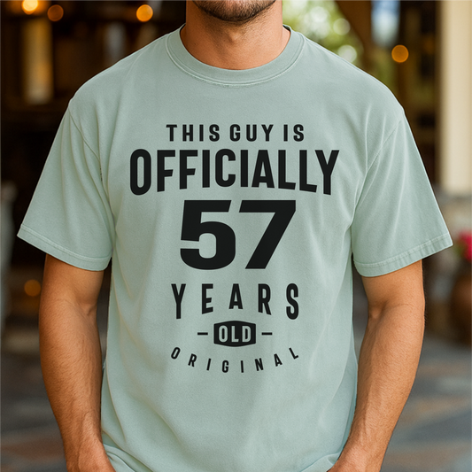 This Guy is Officially 57 Years Old - Customizable unisex garment-dyed heavyweight t-shirt