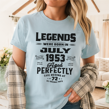 Legends Born in July 1953 Age 72 - Customizable Unisex garment-dyed heavyweight t-shirt