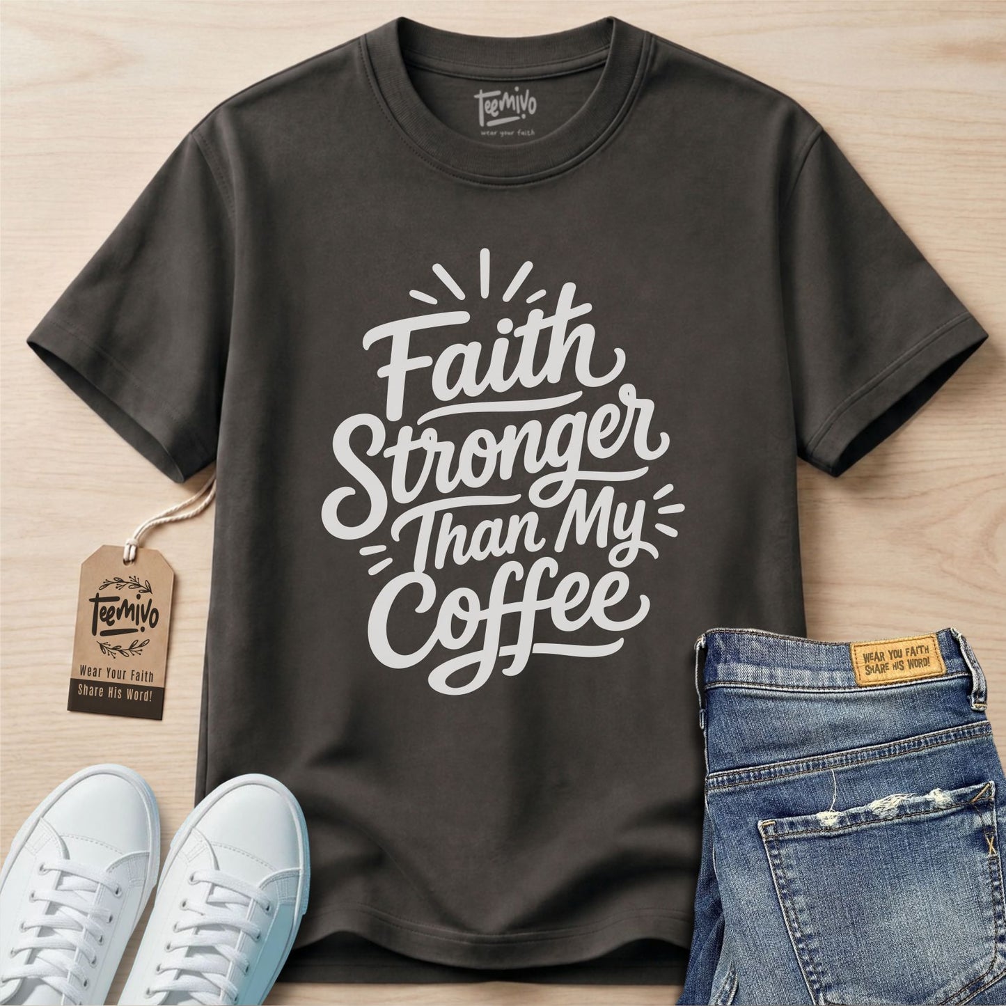 Faith Stronger Than My Coffee T-Shirt