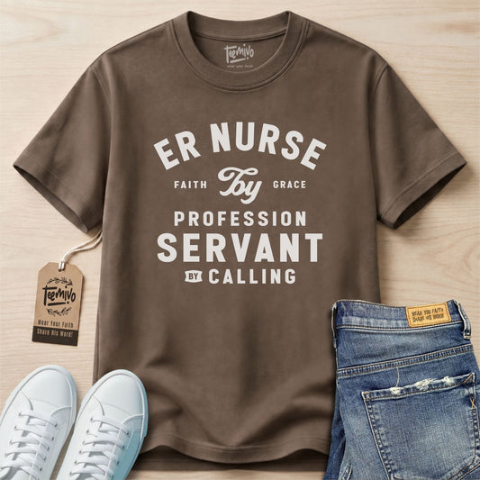ER Nurse by profession servant by calling | Faith in Work | Nurse T-shirt