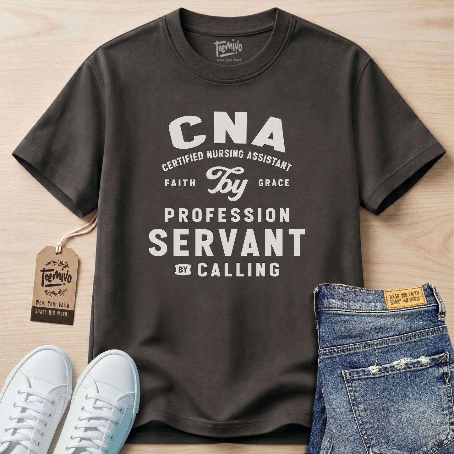 CNA by profession Servant by Calling | Faith in Work | Nurse T-shirt
