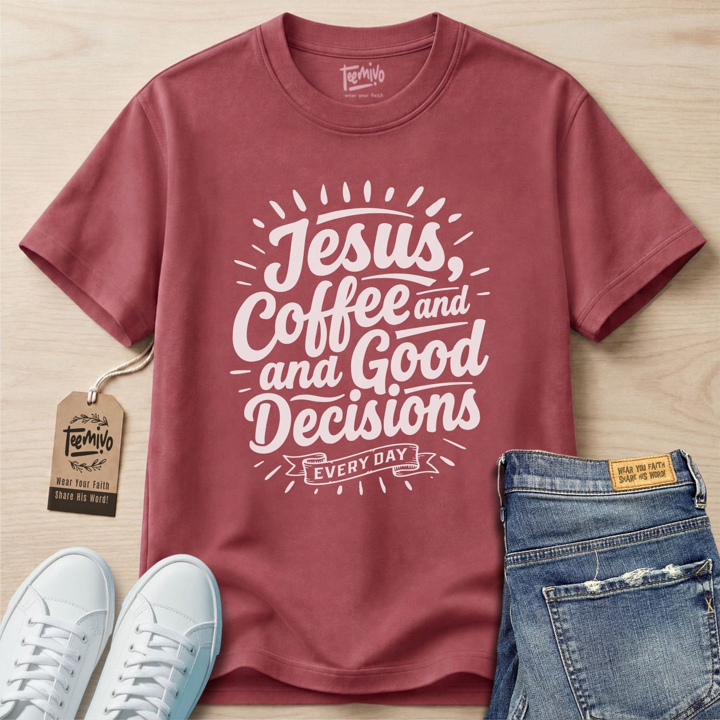Jesus, Coffee and Good Decisions T-Shirt
