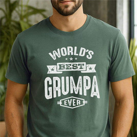 World’s Best Grumpa Ever - Customizable Unisex garment-dyed heavyweight t-shirt
