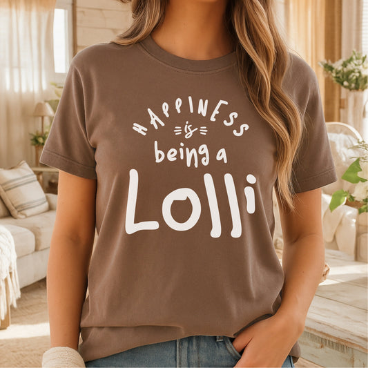 Happiness is Being a Lolli customizable Unisex garment-dyed heavyweight t-shirt