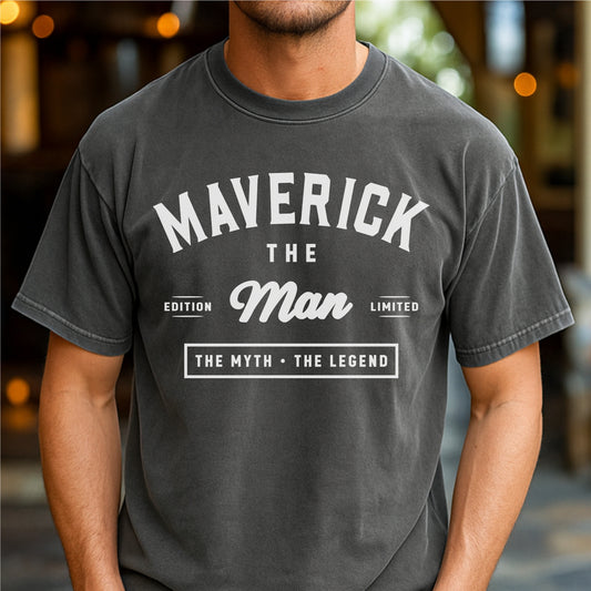 Maverick Man Myth Legend Customizable Unisex garment-dyed heavyweight t-shirt