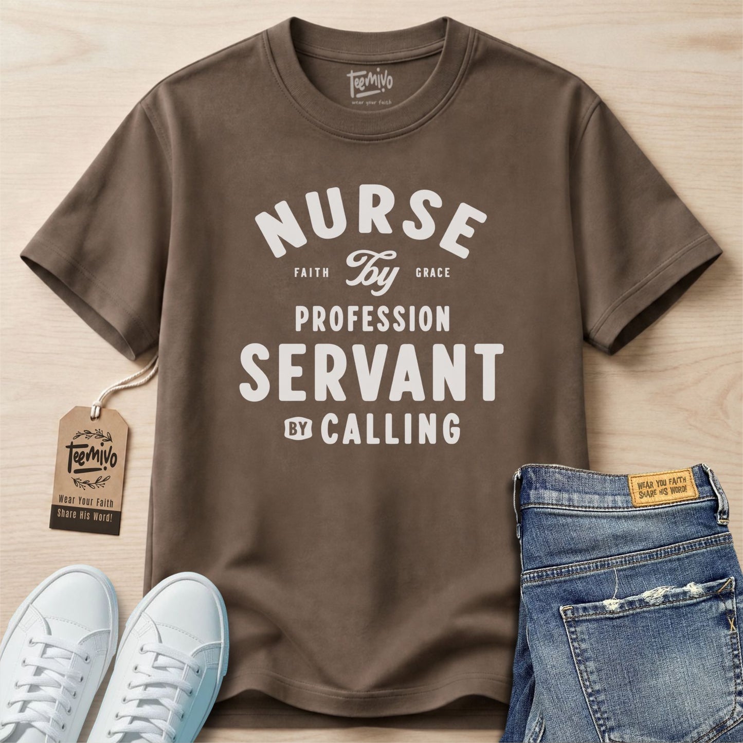 Nurse by profession servant by calling | Faith in Work | Nurse T-shirt