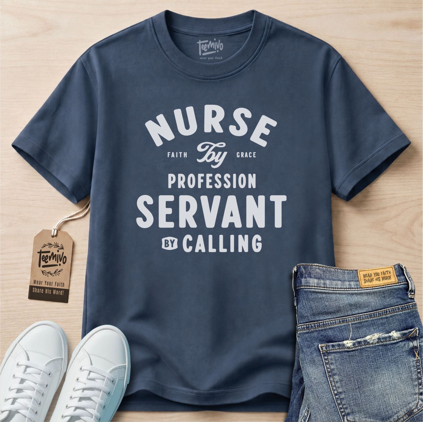 Nurse by profession servant by calling | Faith in Work | Nurse T-shirt