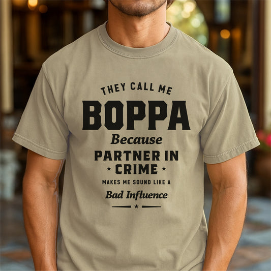They Call Me Boppa – Customizable Unisex garment-dyed heavyweight t-shirt