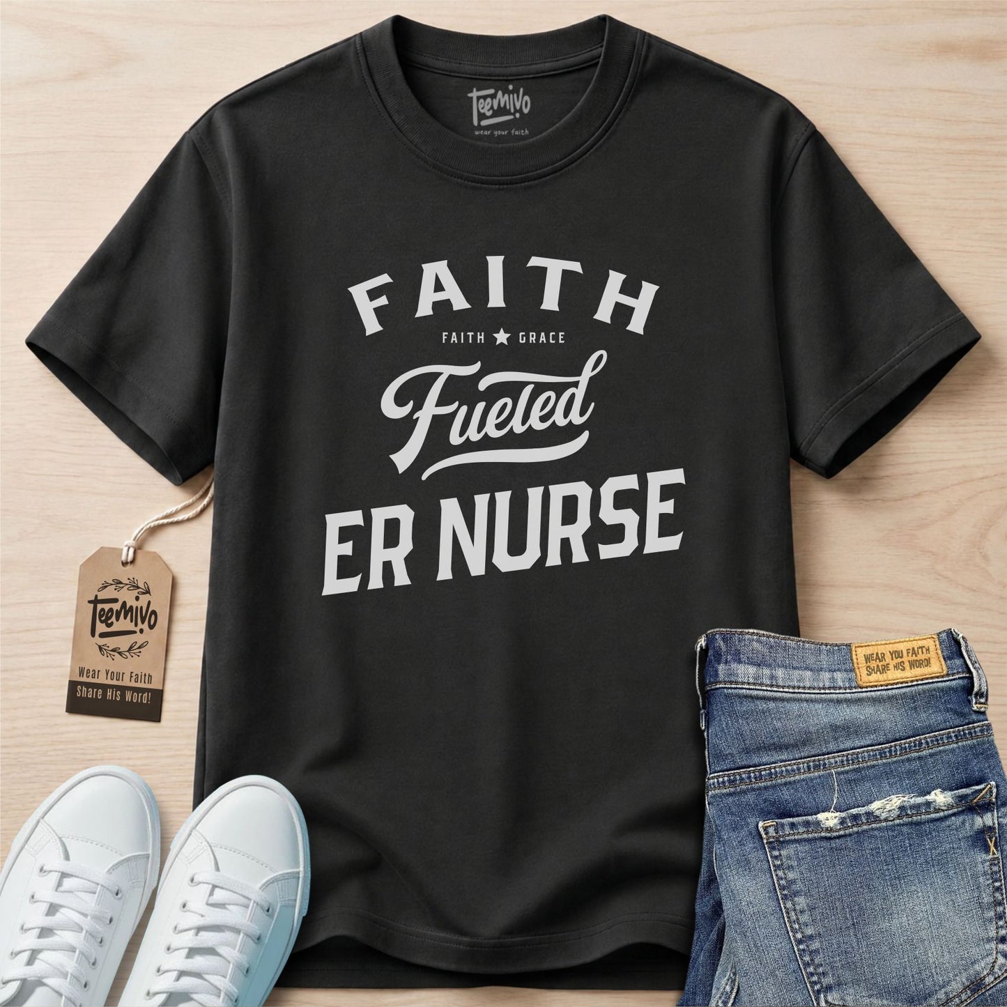 Faith fueled ER Nurse | Faith in Work | Nurse T-shirt