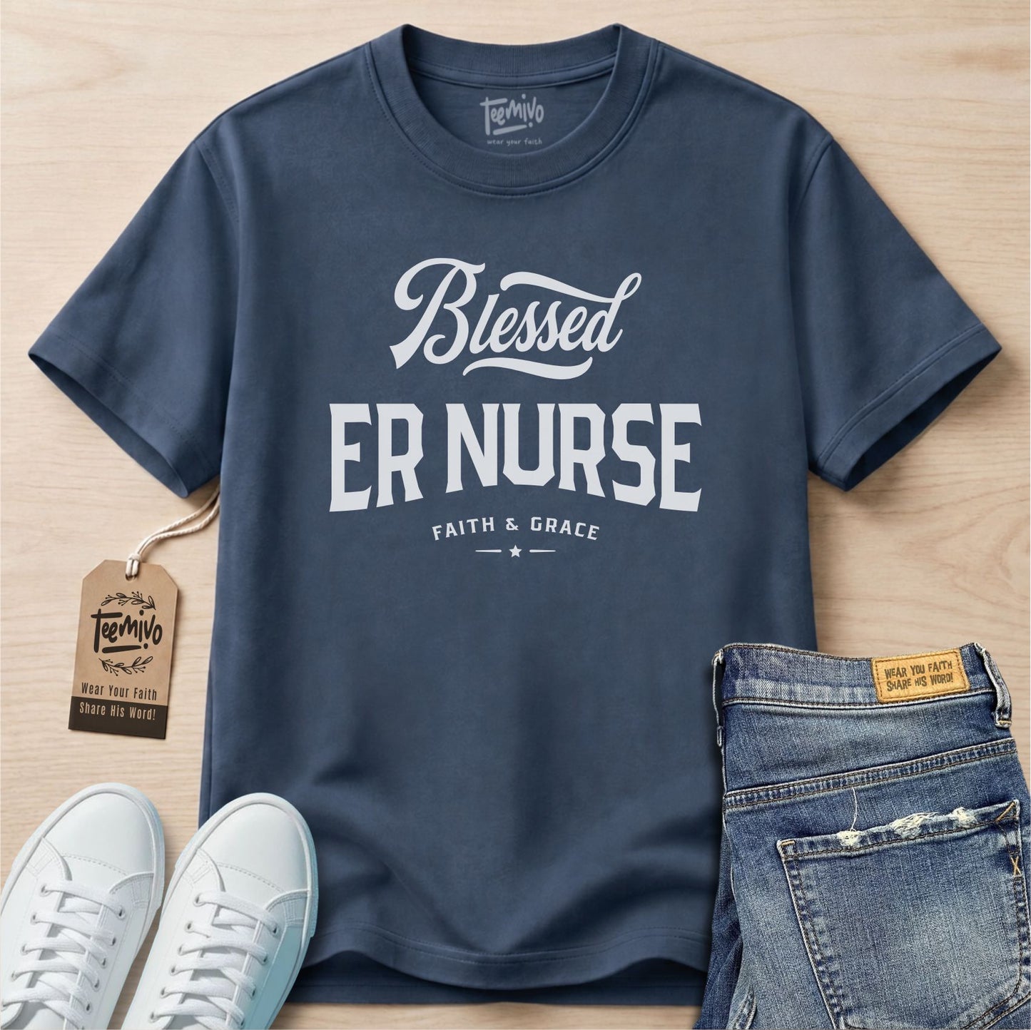 Blessed ER Nurse | Faith in Work | Nurse T-shirt