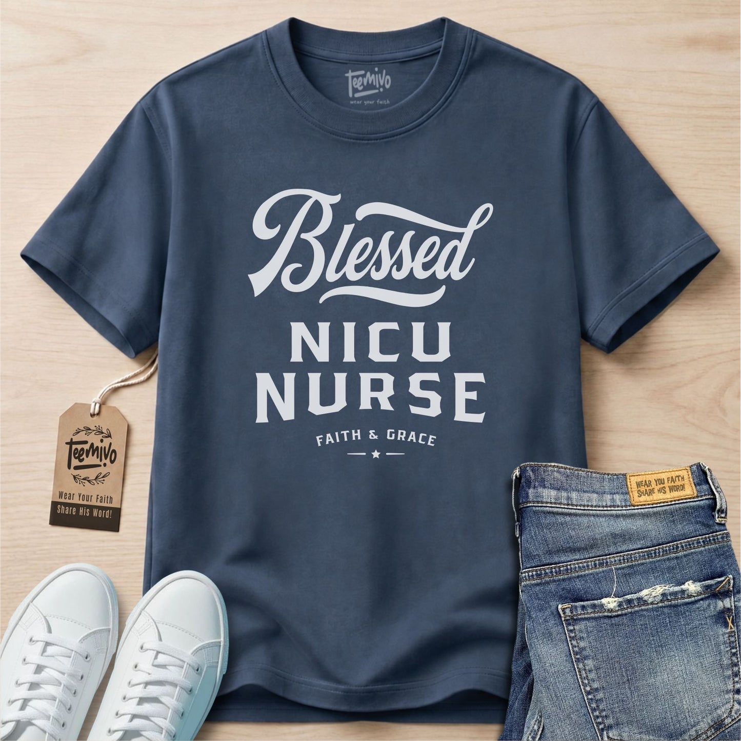 Blessed NICU Nurse | Faith in Work | Nurse T-shirt